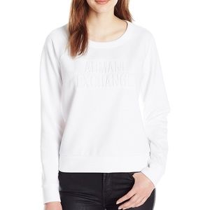 A/X ARMANI EXCHANGE WHITE SCOOPNECK WOMENS SWEATSHIRT TOP XL